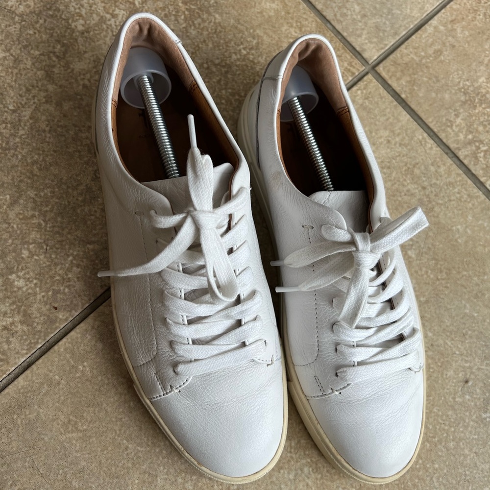 Frye Women's White Ivy Low Lace Leather Sneakers SZ 8